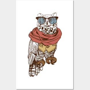 Hipster Owl Professor Posters and Art